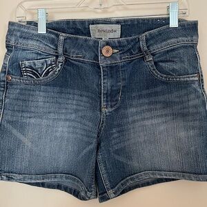 Rewind Blue Jean Shorts with Subtle Fading